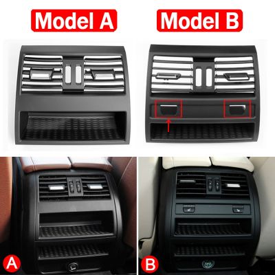 HOT LOZKLHWKLGHWH 576[ร้อน W] Outlet Ventilasi AC Segar Belakang แผง Grille Hitam Polos Krom BMW 5 Series F10 F11 F18 520i 523i 525i 528i 535i