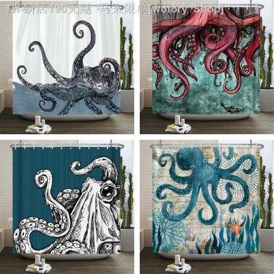 【CW】△❣♙  Seas Shower Curtains Curtain 180x180cm Washable Fabric With 12 Hooks