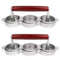 2X Mini Hamburger Presses Nonstick 3 Slot Small Patties Press Triple Beef Maker Mold Machine Meat Kitchen