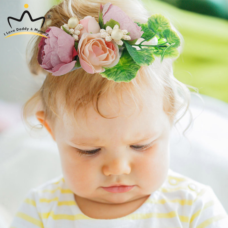 Newborn Baby Pearl Flower Headband Girl Hair Photography Props Accessories 
