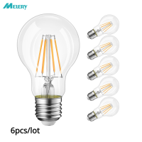 E27หลอดไฟ LED Ball Bulb Edison Screw Filament A60 8W เทียบเท่าหลอดไส้ใส80W [Energy Class A ] 6PACK