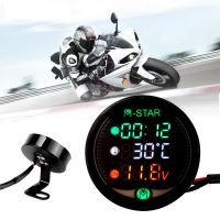 LED 3-in-1 Motorcycle Meter 12V Waterproof Time Temperature Voltage Display Table For Yamaha TRX850 FZR400 BT1100 XJR400 MT07