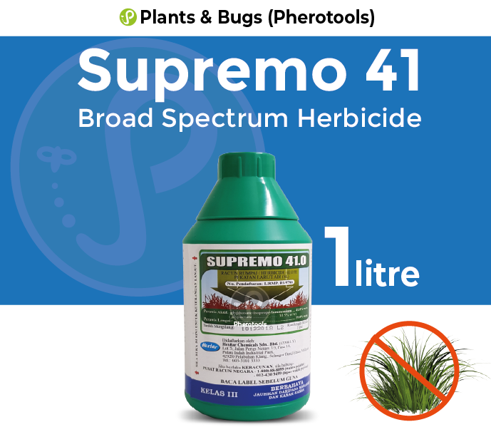 1 Litre Supremo 41.0 Broad Spectrum Herbicide Weed Killer (Racun Rumput
