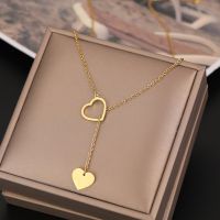 ☏ CACANA Long Pendant Heart-Shaped Necklaces Pendants For Women Simple Design Necklace Stylish Stainless Steel Jewelry Party Gift