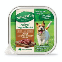 อาหารสุนัข Natures gift อาหารสุนัขสูตร Kangaroo Fillet (เนื้อจิงโจ้-สุนัข) 100 g. (12 ถาด)