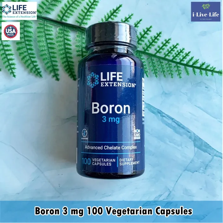 โบรอน Boron 3 mg 100 Vegetarian Capsules - Life Extension | Lazada.co.th