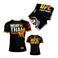 MMA มวยไทยแขนสั้นต่อสู้ แห้งเร็วเสื้อยืด เสื้อกีฬา MMA มวยแมวแขนสั้น  เสื้อลายมวยไทย เสื้อกีฬา บายอากาศได้ดี