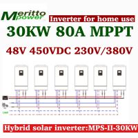 30KW Hybrid solar inverter 48V 80A MPPT  450VDC 230v/380v  work without Battery