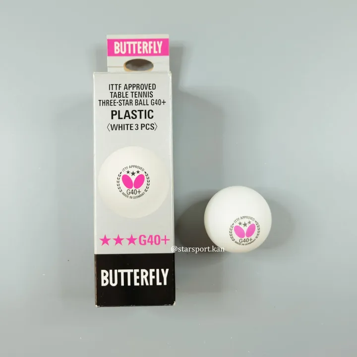 ลูกปิงปอง Butterfly G40+ Made in Germany กล่อง 3 ลูก Lazada.co.th