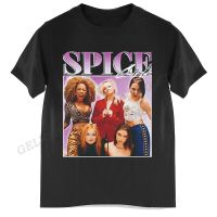 【HOT】เสื้อผ้าผชฤดูร้อน 2022 ผู้ชาย  s เสื้อยืด ผ้าฝ้าย พิมพ์ลาย Spice Girls สไตล์ฮิปฮอป ร็อค วง Camiseta Hombre BYTE 54Y100%cotton