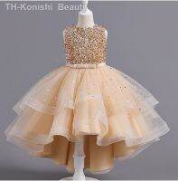 【hot】✷❃❏  Kids Dresses Wedding Trailing Teen Children Bridesmaid Formal Gown