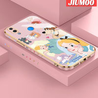 JIUMOO เคสสำหรับ Huawei Nova 3i P Smart Plus,เคสหิมะสีขาวพื้นผิวขอบสี่เหลี่ยมใหม่เคสชุบซิลิกาเจลนิ่มกันกระแทกเคสมือถือฝาครอบป้องกันเลนส์กล้องถ่ายรูป