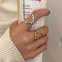 Fashion Silver Color Irregular Texture Twist Ring for Women Men Retro Punk Hip-Hop Opening Index Finger Ring Jewelry Gift