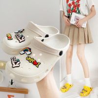 COD DSFGRTUTYIII Ladies Hole Slippers Beach Anti-Slip Fashion Summer Student Set Foot Sandals All-Match Cartoon Cute Rainbow