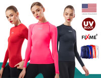 Boost skin หญิง / เสื้อแขนยาววิ่ง (คอกลม) เสื้อกันUV99% แห้งไวมาก  มาตรฐานUSA  Fixmesport