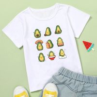 Cut Avocado Cat Vegan Cartoon Kids T-Shirts Casual Baby Boys T shirt Girls Interesting Clothes Children Summer Tops,ooo5352