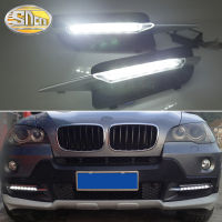 ไฟตัดหมอกรถยนต์รถ DRL LED 2ชิ้นสำหรับ BMW X5 2007-2010 12V ลดการหรี่แสงอัตโนมัติไฟขับขี่เวลากลางวัน