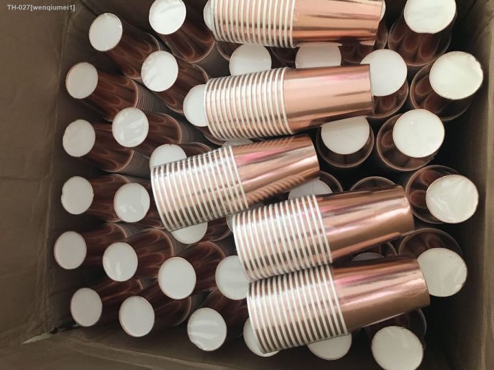 32-pcs-rose-gold-disposable-paper-cups-birthday-wedding-party-tableware-supplies-decorations