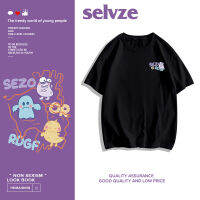 2023 newSELVZE （พร้อมส่งจากกทม มาถึงใน 3วัน）print T-shirt ผู้หญิงการ์ตูนพิมพ์เสื้อยืดหลวม oversize A1936