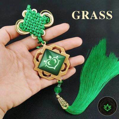 Creative Chinese knot pendant genshin impact Visions Gods eyes Liyue games ganyu Anime element keychain fashion trend youth 原神 神之眼