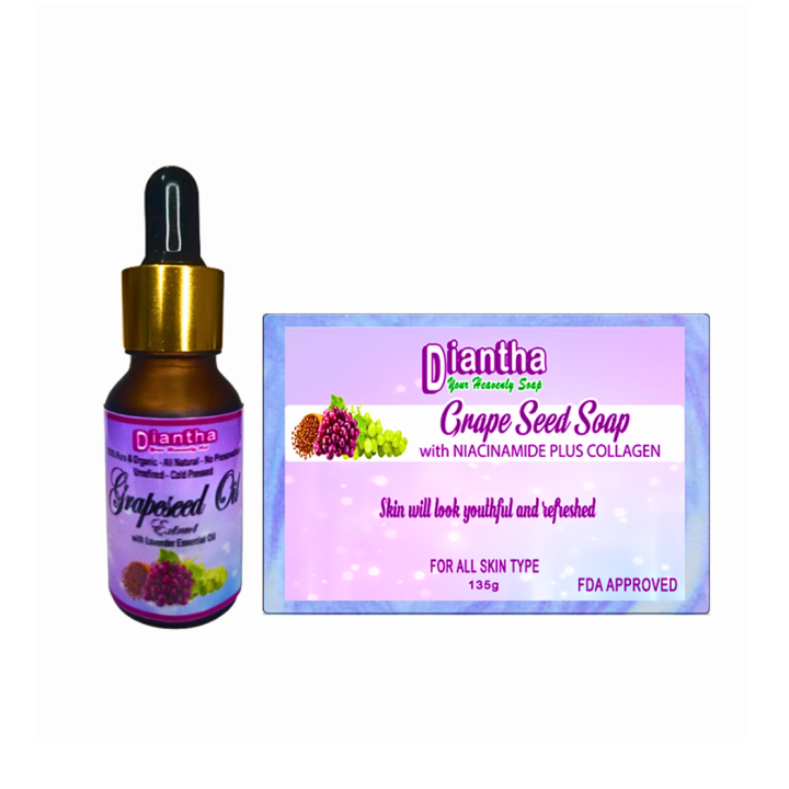 Diantha Combination of Grapeseed Oil Extract and Grapeseed Soap The