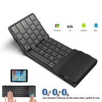 MISSGOAL Hebrew/Korea/Russia Wireless Folding Keyboard with Touchpad Rechargeable Foldable Bluetooth Keyboard for Tablet Ipad