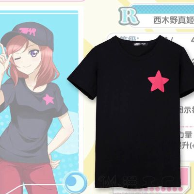 เสื้อยืดแขนสั้น ผ้าฝ้าย พิมพ์ลายอนิเมะ Love Live Maki Nishikino แฟชั่นฤดูร้อน สําหรับผู้ชาย และผู้หญิง  0MG5