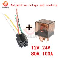 1Set Waterproof Automotive Relay Socket DC 12V 24V 5Pin 80A 100A Car With SPDT Auto Control Switch