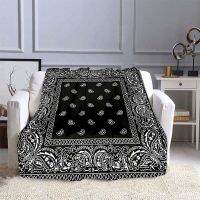 Bohemian Style Boho Bandana Pattern Sofa Blankets for Beds Super Soft Warm Blanket Cover Flannel Throw Blanket Flannel Blanket