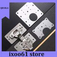 ixoo61 store 10X Furniture Cabinet Wardrobe Door Mounting Spacers Repair Household Hardware Hinge Fixing Plate Plastic Stainless Steel Panel