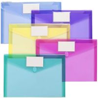 ✆☍⊕ SKYSONIC 5pcs/Lot A4 Snap File Bag Colorful PP Plastic File Office Information Bag Bill Storage Organizer Holder Stationery Supp