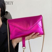 《 CYUCHEN KK 》 FashionDinner Bag LadiesChain Shoulder Bags ForLaser Color Envelope Crossbody PursePhone Pocket