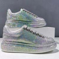 ♈㍿∋  2021 autumn women  39;s shoes new full diamond platform sneakers designer brand sports womens white shine rhinestone