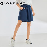 Giordano ผู้หญิง กางเกงขาสั้นลำลองเอวยางยืดสีทึบผ้าฝ้ายแบบหลวม Free Shipping 05402452