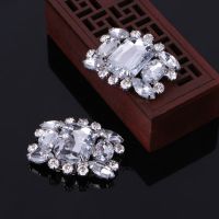 2Pcs Shoes Decoration Rhinestone Alloy Glass Shoe Clips Elegant Buckles Fashion