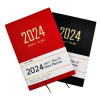 2024หนังนิ่ม A5สมุดแพลนเนอร์ประจำวันออแกไนเซอร์ส่วนบุคคลจาก Jancompuary 2024 December 2024