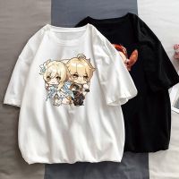 มีสินค้า ใหม่ Genshin เกมผลกระทบเสื้อยืดสำหรับสาว Harajuku Streetwear Kawaii Lumine Klee การ์ตูนกราฟิกเสื้อ Femininas ฤดูร้อน TeeS-5XL