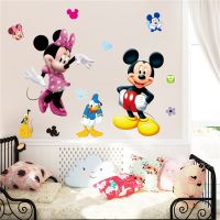 Cartoon Mickey Minnie Mouse Wall Sticker For Kids Room  Vinyl Peel And Stick Baby Princess Bedroom Wallpaper Nursery Wall Decals Wall Stickers Decals