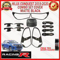 Hilux Conquest 4X4 2019ถึง2020 Garnish Cover Combo Set สีดำด้าน [ฟรี TRD DOOR GUARD]