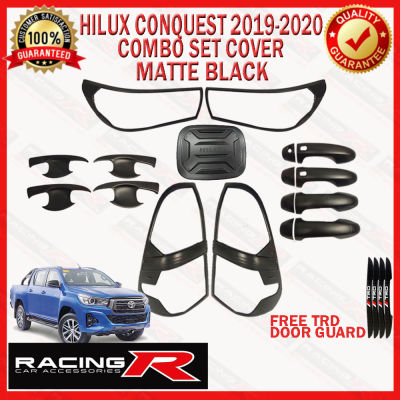 Hilux Conquest 4X4 2019ถึง2020 Garnish Cover Combo Set สีดำด้าน [ฟรี TRD DOOR GUARD]