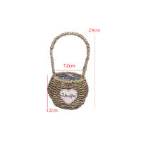 Woven Seagrass Belly Basket for Storage Plant Pot Basket and Laundry, Picnic and Grocery Basket