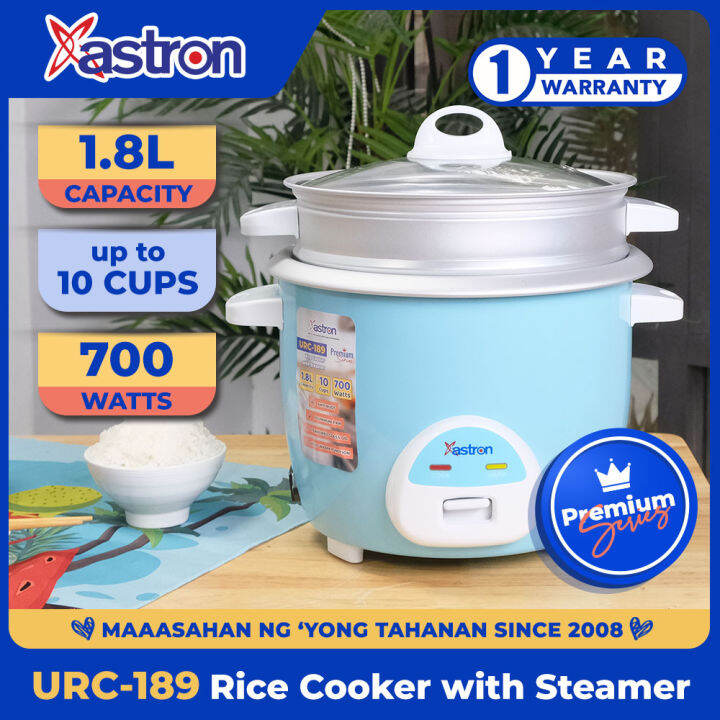 Astron URC189 1.8L Rice Cooker with Steamer Premium Series up to 10