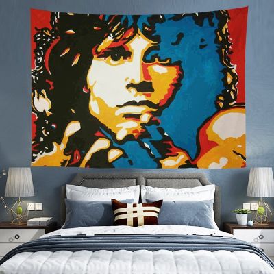 【CW】❉  The Doors Tapestry Wall Hanging Band Wallpaper Bedroom Music Decoration Headboards Tapestries Custom