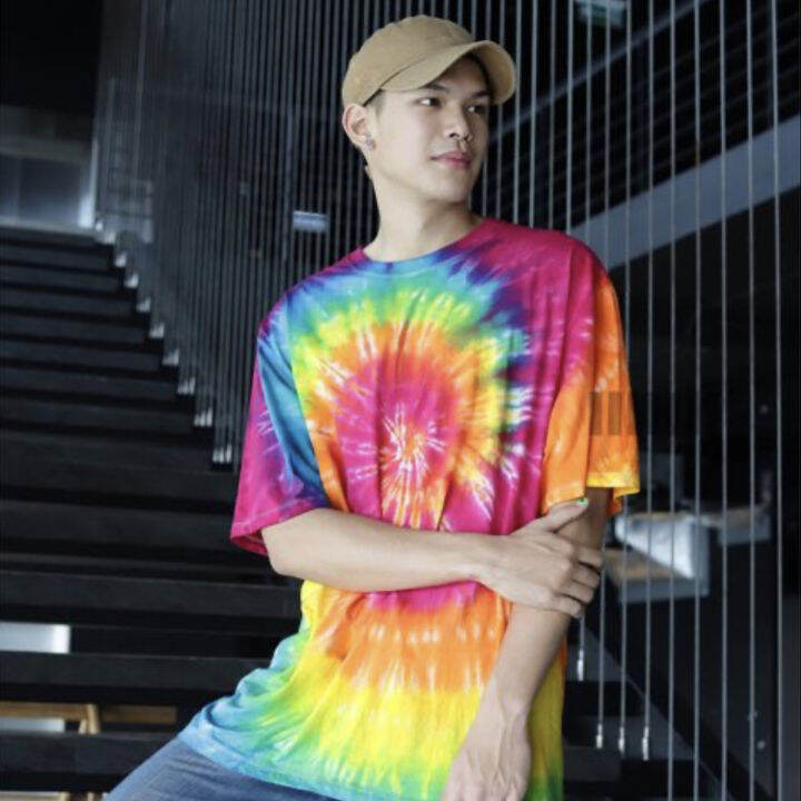 เสื้อมัดย้อม-ผ้า-cotton100-สีรุ้ง-รหัส-22