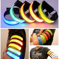 【CW】 LED Armband Adjustable Wristband Reflective Strips Night Glow Tape Running Walking Warning Belt Sport Safety Alert Light Band