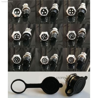 ❃ 1 Set GX16 16mm Aviation Plug Metal Panel Female Male Connector Rubber Waterproof 2p/3p/4p/5p/6p/7p/8p/9p/10p Selectable