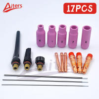 【YY】TIG Kit 17PCS Consumables Welding Torch Gasket Back Cap Collet Body Nozzle Kit Tungsten Electrode Use For WP171826 Torch