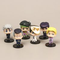 6Pcs อะนิเมะ JoJo S Adventure Giorno Giovanna Bruno Bucciarati Mista น่ารักยืน PVC Action Figure ของเล่นของขวัญ