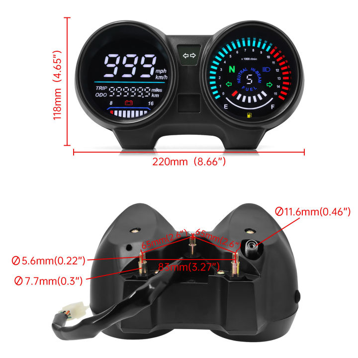 ใหม่ล่าสุดดิจิตอล-led-อิเล็กทรอนิกส์รถจักรยานยนต์อุณหภูมิเมตร-s-peedometer-สำหรับบราซิลสำหรับไททันสำหรับฮอนด้า-cg150-2004-2009-fan150