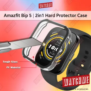 Amazfit Bip 5 Protector Case, 2in1 Hard Casing With Screen Glass Cover ( amazfit smartwatch, smart watch accessories)